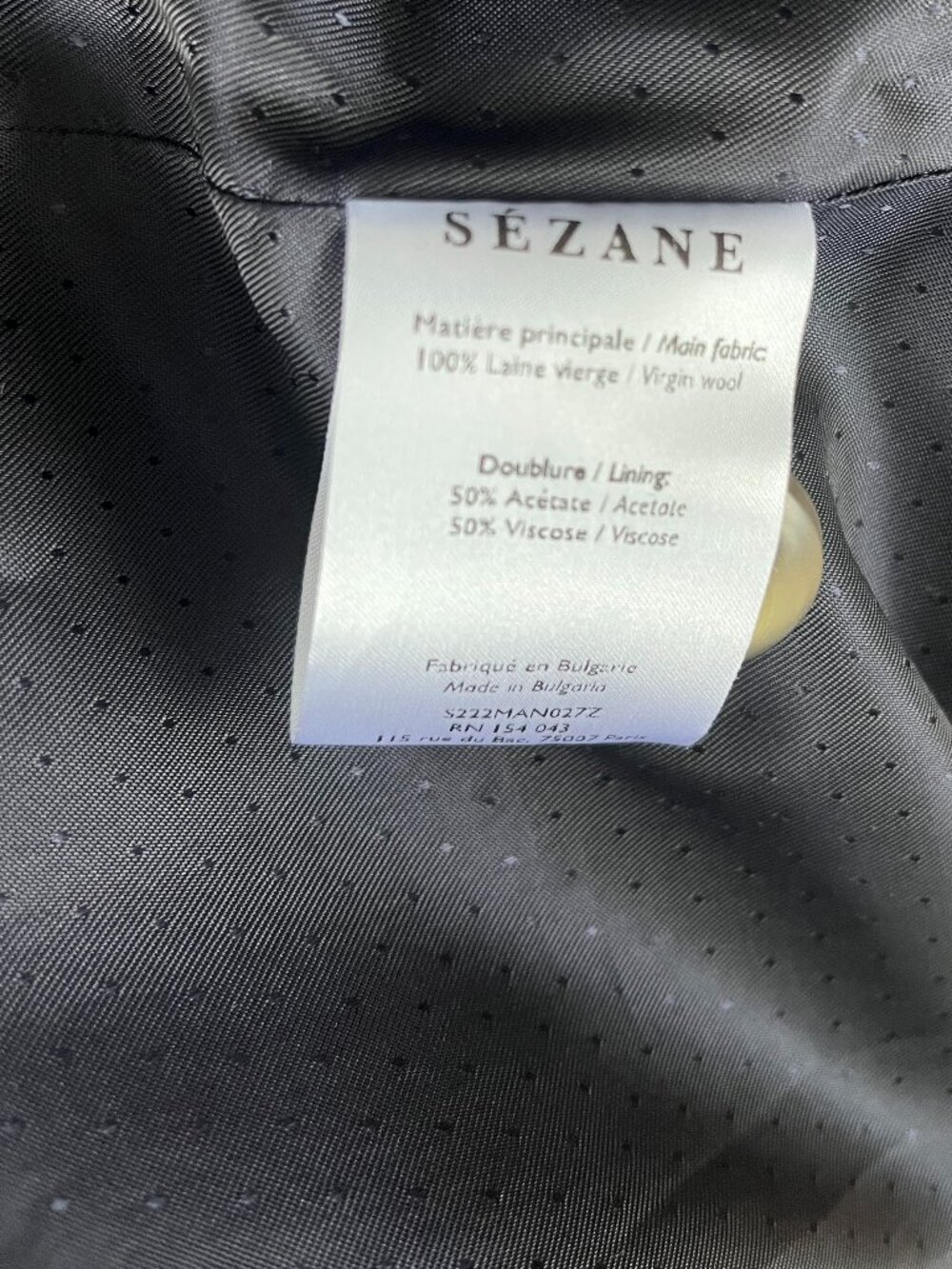 NWT Sezane Viktor Coat Prairie Check size 2 runs large - Picture 9 of 9